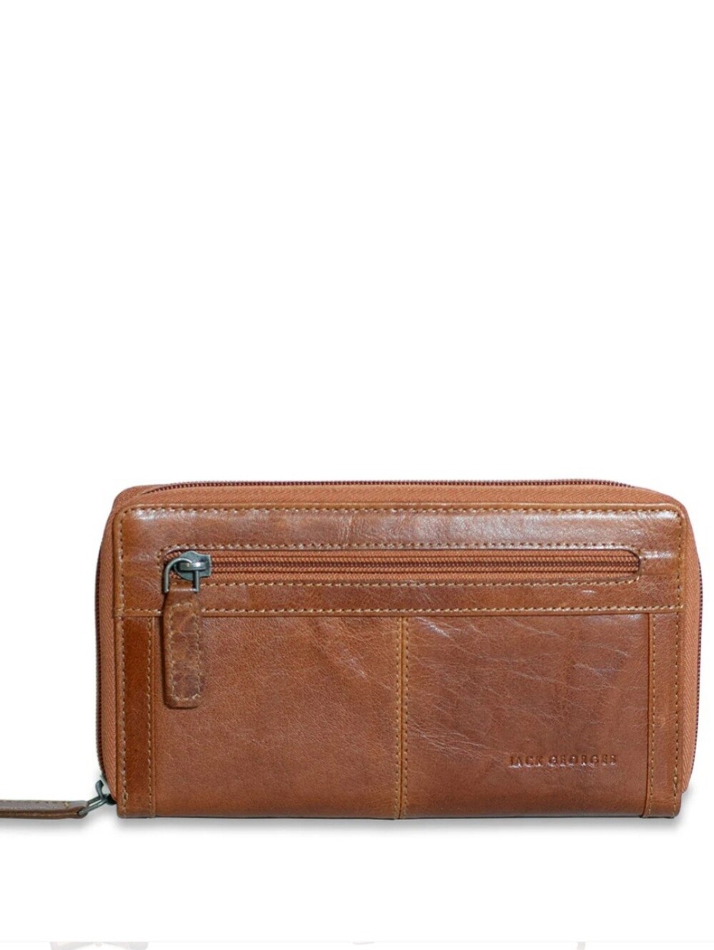 Jack George Voyager Unisex Leather Zip-Around Wallet - Tan NWT